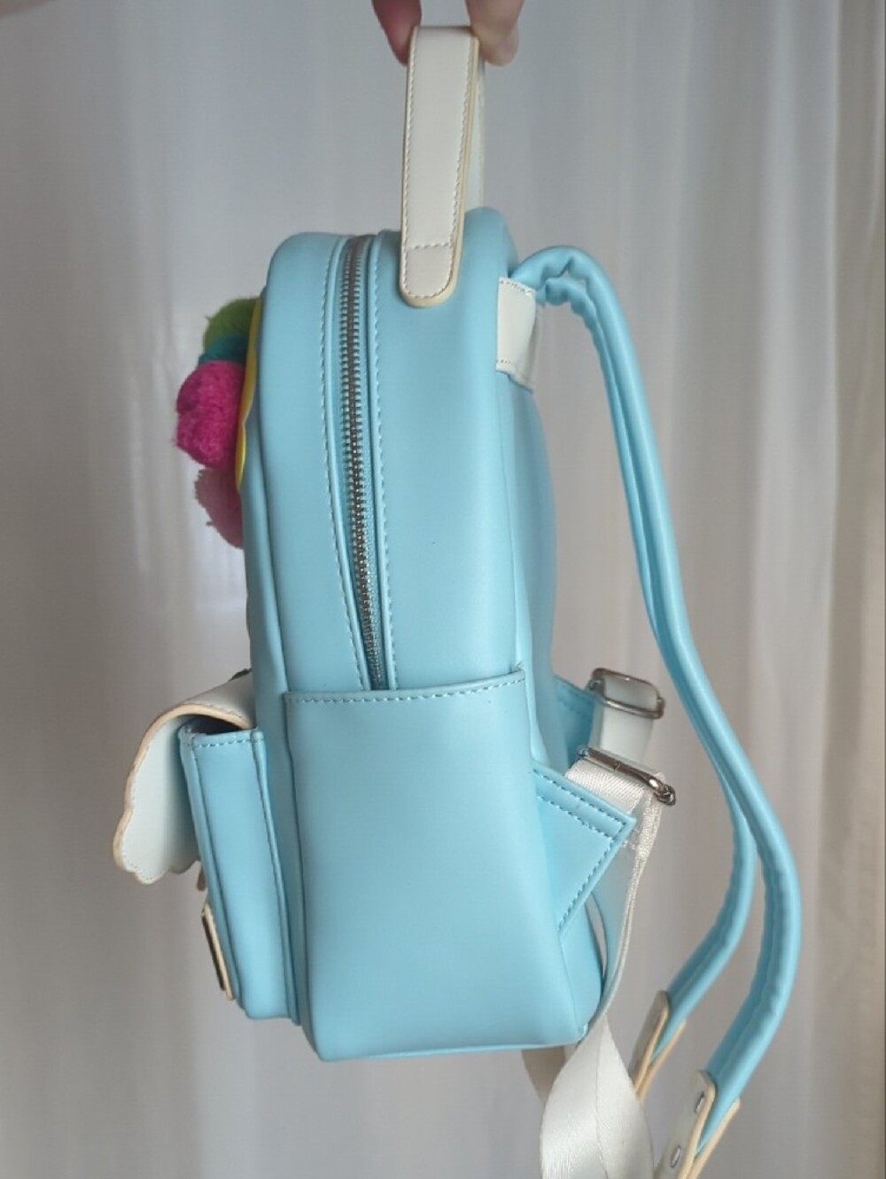 Loungefly Light Blue Up House Pom Pom Mini Backpack - Picture 5 of 6